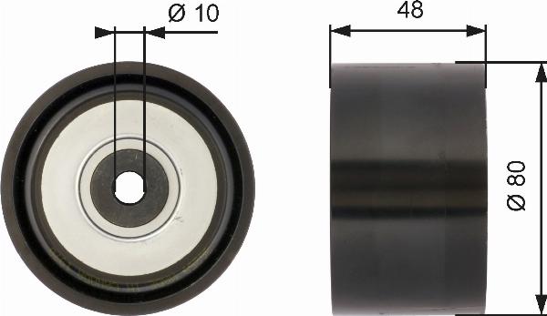 GATES T36259 - Паразитний / провідний ролик, поліклиновий ремінь autocars.com.ua