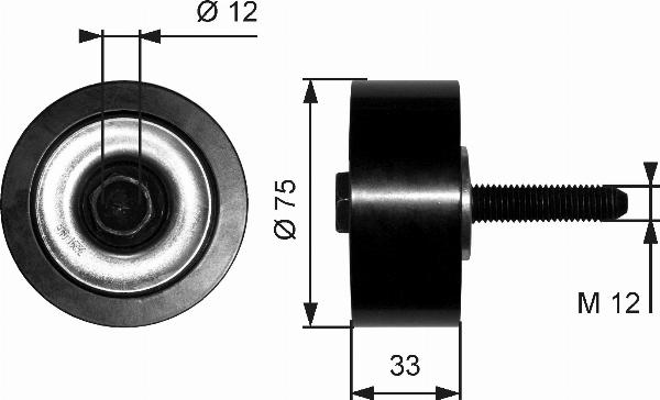 GATES T36291 - Паразитний / провідний ролик, поліклиновий ремінь autocars.com.ua