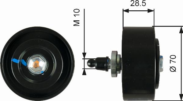 GATES T36335 - Паразитний / провідний ролик, поліклиновий ремінь autocars.com.ua