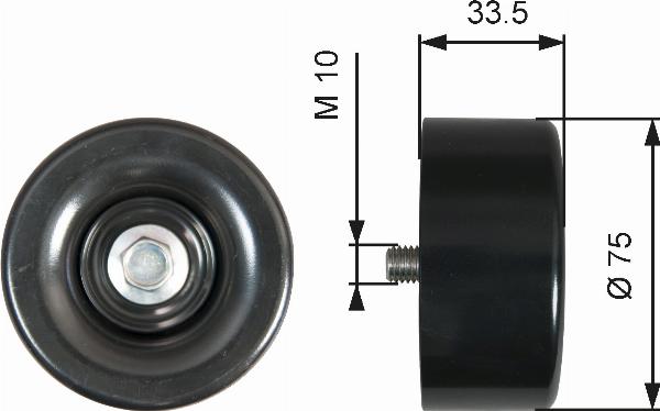 GATES T36356 - Паразитний / провідний ролик, поліклиновий ремінь autocars.com.ua