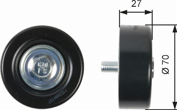 GATES T36409 - Паразитний / провідний ролик, поліклиновий ремінь autocars.com.ua