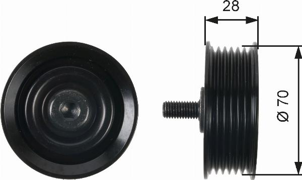 GATES T36410 - Паразитний / провідний ролик, поліклиновий ремінь autocars.com.ua