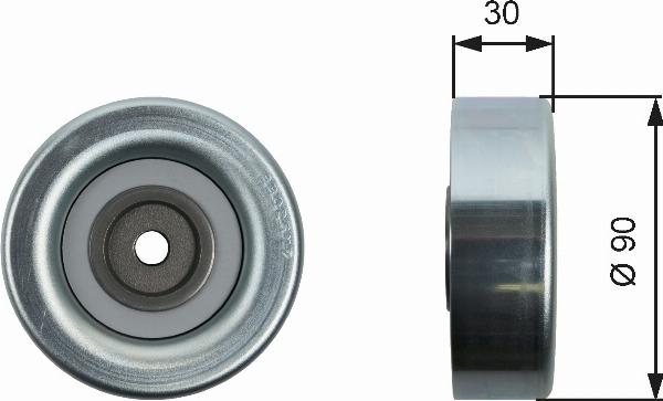 GATES T36415 - Паразитний / провідний ролик, поліклиновий ремінь autocars.com.ua