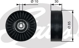 Gates T36482 - Паразитний / провідний ролик, поліклиновий ремінь autocars.com.ua