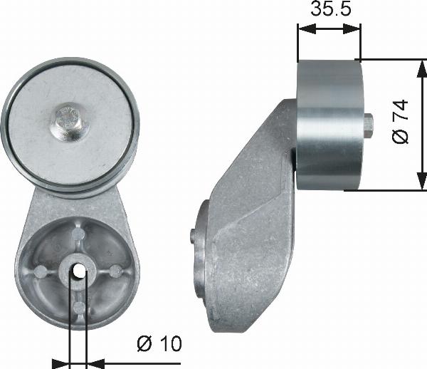 GATES T36501 - Паразитний / провідний ролик, поліклиновий ремінь autocars.com.ua