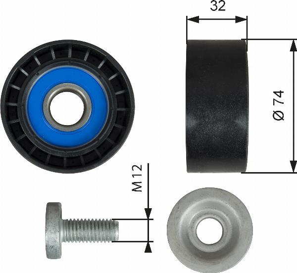 GATES T36527 - Паразитний / провідний ролик, поліклиновий ремінь autocars.com.ua
