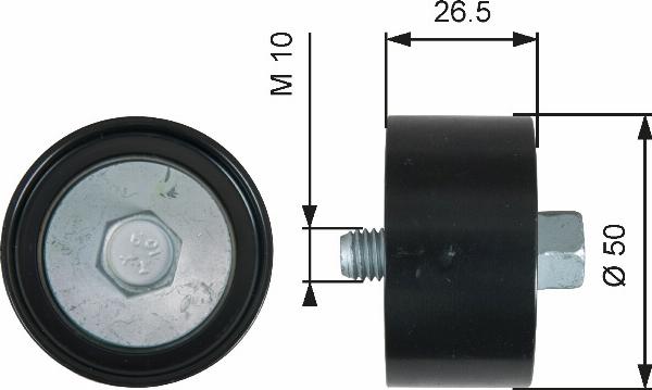 GATES T36537 - Паразитний / провідний ролик, поліклиновий ремінь autocars.com.ua