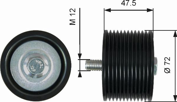 GATES T36627 - Паразитний / провідний ролик, поліклиновий ремінь autocars.com.ua