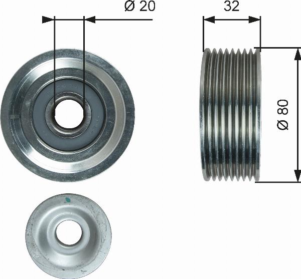 GATES T36631 - Паразитний / провідний ролик, поліклиновий ремінь autocars.com.ua