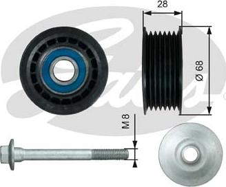 Gates T36731 - Паразитний / провідний ролик, поліклиновий ремінь autocars.com.ua