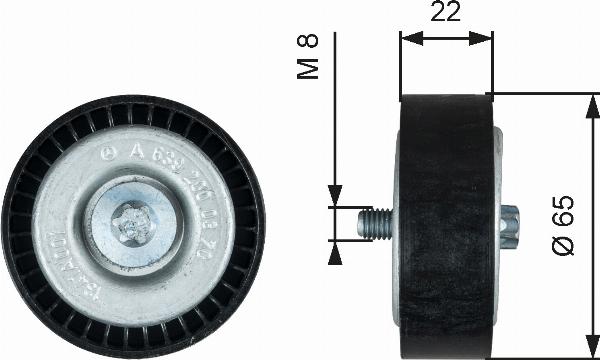 GATES T36734 - Паразитний / провідний ролик, поліклиновий ремінь autocars.com.ua