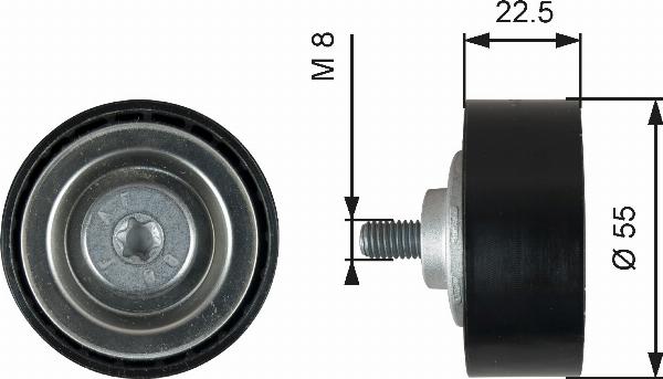 GATES T36767 - Паразитний / провідний ролик, поліклиновий ремінь autocars.com.ua