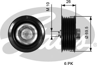 Gates T36774 - Направляющий ролик, поликлиновый ремень avtokuzovplus.com.ua