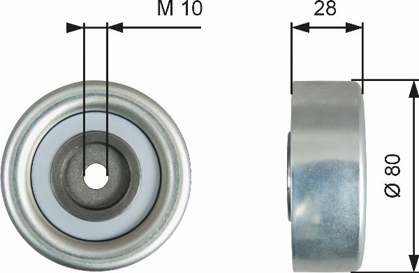 GATES T36778 - Паразитний / провідний ролик, поліклиновий ремінь autocars.com.ua