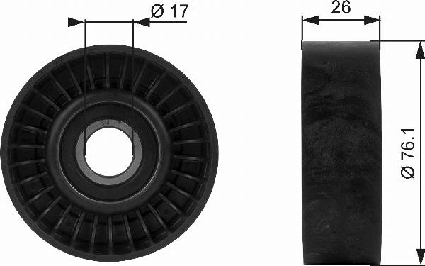 GATES T38015 - Натягувач ременя, клинові зуб. autocars.com.ua