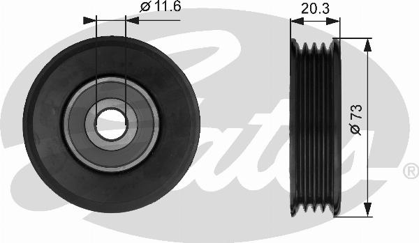 GATES T38031 - Паразитний / провідний ролик, поліклиновий ремінь autocars.com.ua
