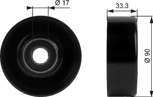 GATES T38033 - Паразитний / провідний ролик, поліклиновий ремінь autocars.com.ua