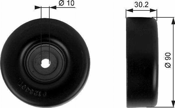 GATES T38042 - Паразитний / провідний ролик, поліклиновий ремінь autocars.com.ua