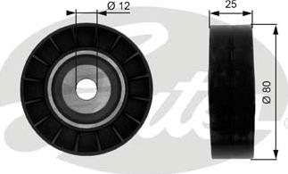 Gates T38074 - Паразитний / провідний ролик, поліклиновий ремінь autocars.com.ua