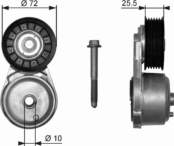 GATES T38103 - Паразитний / провідний ролик, поліклиновий ремінь autocars.com.ua