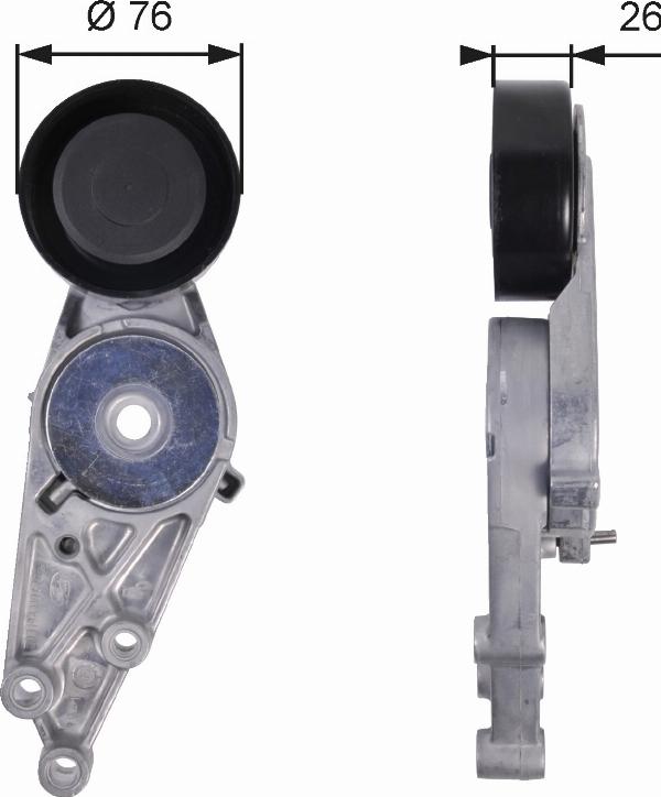 GATES T38151 - Натягувач ременя, клинові зуб. autocars.com.ua