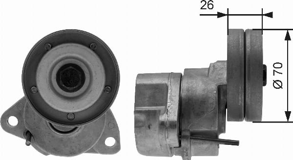 GATES T38154 - Натягувач ременя, клинові зуб. autocars.com.ua