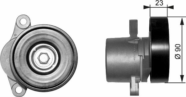 GATES T38156 - Натягувач ременя, клинові зуб. autocars.com.ua