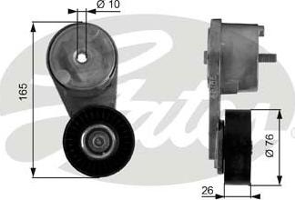 Gates T38164 - Натягувач ременя, клинові зуб. autocars.com.ua