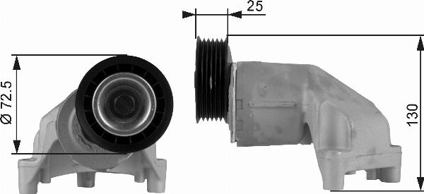 GATES T38272 - Натягувач ременя, клинові зуб. autocars.com.ua
