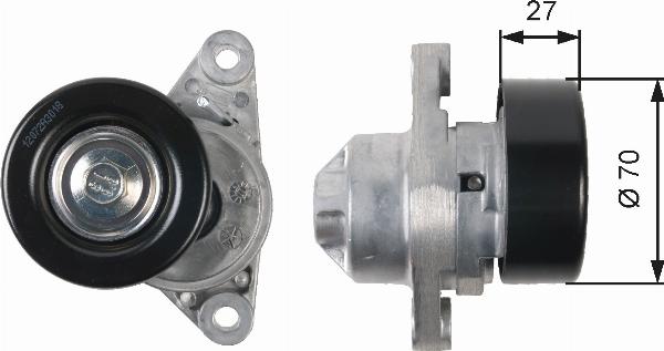 GATES T38273 - Натягувач ременя, клинові зуб. autocars.com.ua