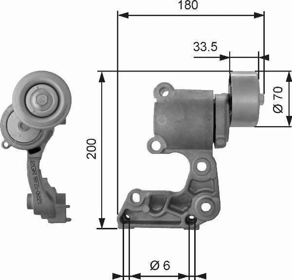 GATES T38410 - Натягувач ременя, клинові зуб. autocars.com.ua