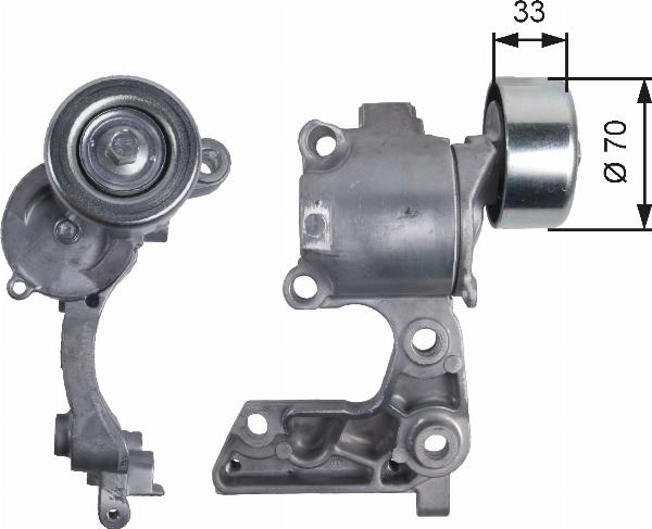 GATES T38411 - Натягувач ременя, клинові зуб. autocars.com.ua