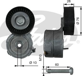 Gates T38423 - Натяжитель, поликлиновый ремень avtokuzovplus.com.ua