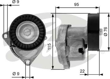 Gates T38448 - Натягувач ременя, клинові зуб. autocars.com.ua