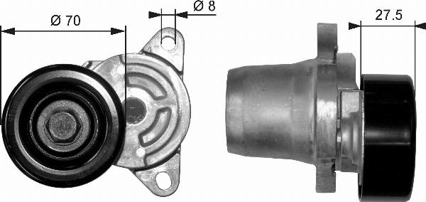 GATES T38454 - Натягувач ременя, клинові зуб. autocars.com.ua