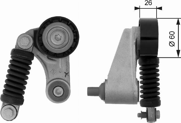 GATES T38457 - Паразитний / провідний ролик, поліклиновий ремінь autocars.com.ua