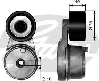 Gates T38540 - Натягувач ременя, клинові зуб. autocars.com.ua