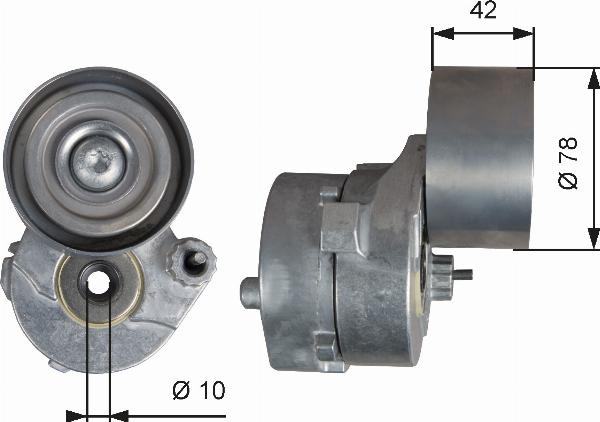 GATES T38560 - Натягувач ременя, клинові зуб. autocars.com.ua