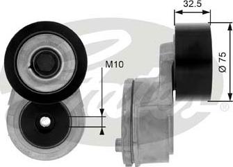 Gates T38568 - Натягувач ременя, клинові зуб. autocars.com.ua