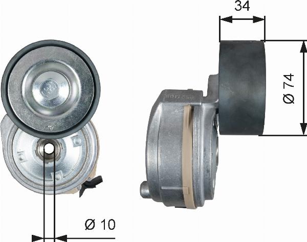 GATES T38638 - Натягувач ременя, клинові зуб. autocars.com.ua