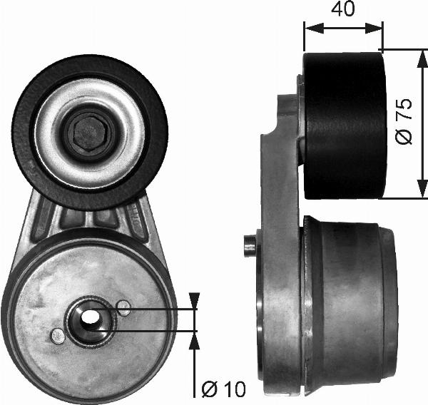 GATES T38642 - Натягувач ременя, клинові зуб. autocars.com.ua