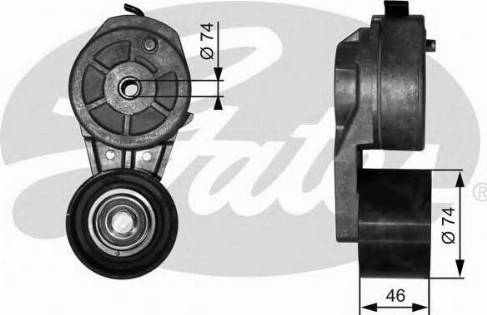 Gates T38651 - Натягувач ременя, клинові зуб. autocars.com.ua