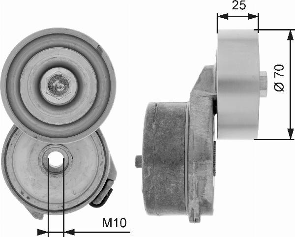 GATES T38656 - Натягувач ременя, клинові зуб. autocars.com.ua
