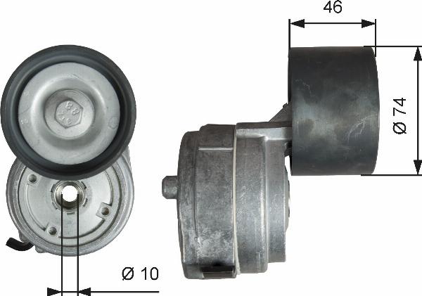 GATES T38714 - Натягувач ременя, клинові зуб. autocars.com.ua