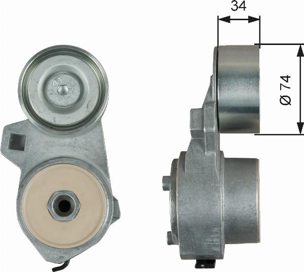 GATES T38717 - Натягувач ременя, клинові зуб. autocars.com.ua