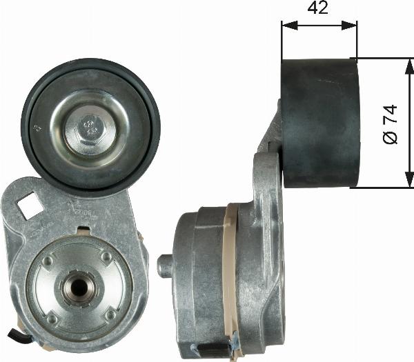 GATES T38718 - Натягувач ременя, клинові зуб. autocars.com.ua