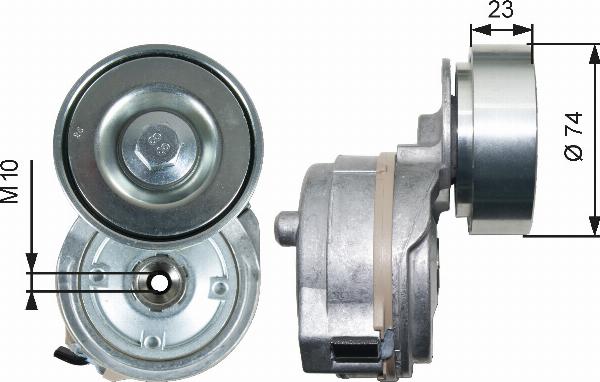 GATES T38719 - Натягувач ременя, клинові зуб. autocars.com.ua