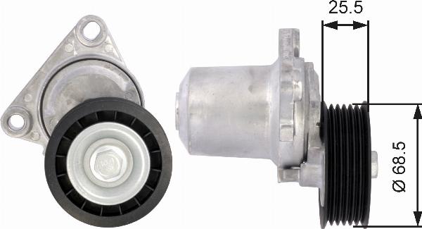 GATES T39074 - Натягувач ременя, клинові зуб. autocars.com.ua