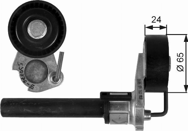 GATES T39087 - Натягувач ременя, клинові зуб. autocars.com.ua