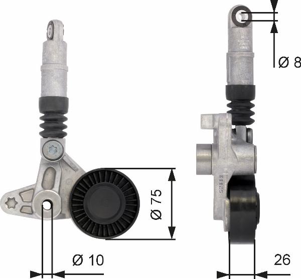 GATES T39099 - Натягувач ременя, клинові зуб. autocars.com.ua